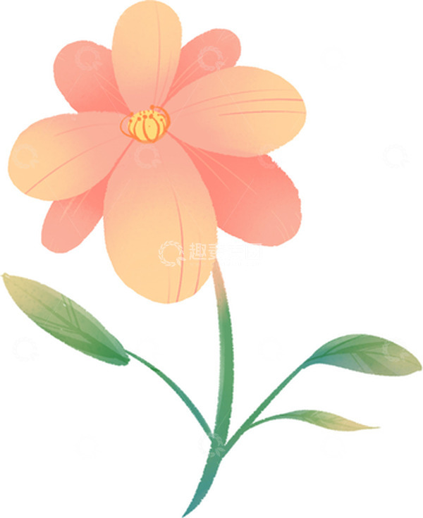 源文件下载【趣麦麦图】粉红色,绽放,花,植物,手绘