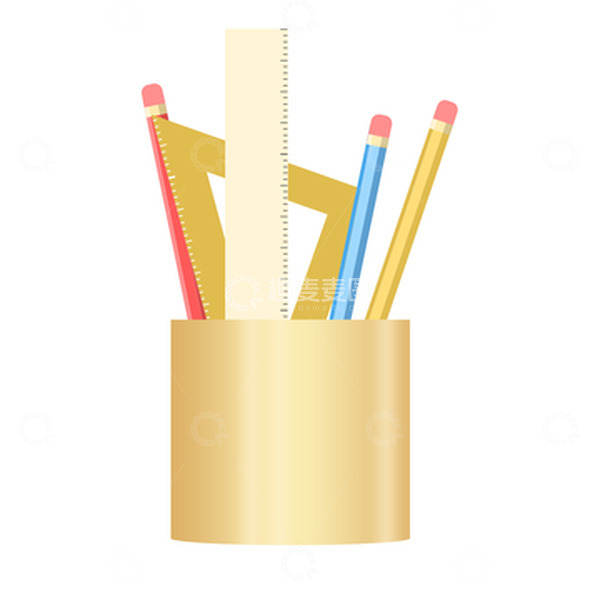 源文件下载【趣麦麦图】卡通铅笔文具尺子组合PSD