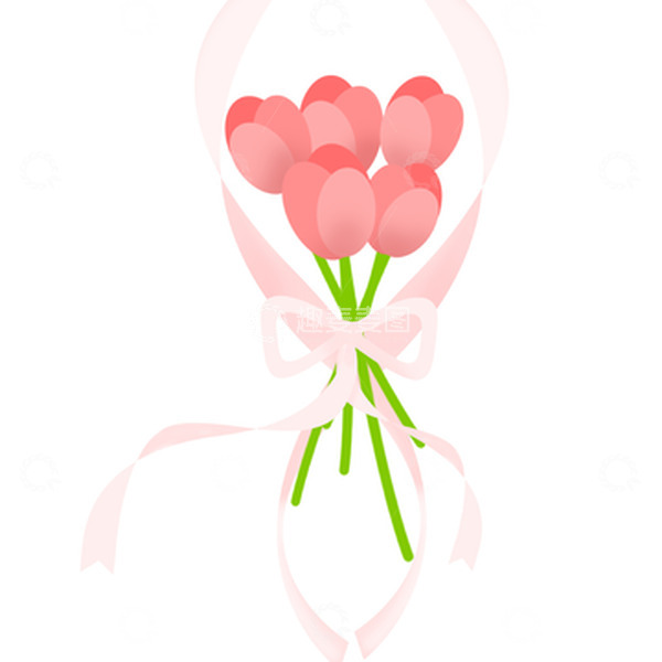 源文件下载【趣麦麦图】粉色郁金香教师节海报礼物节日贺卡花束元素