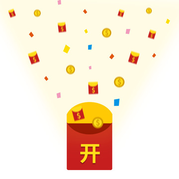卡通红包金币雨