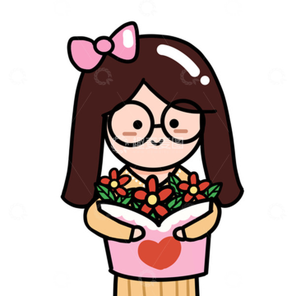 源文件下载【趣麦麦图】手绘教师元素教师节老师捧花