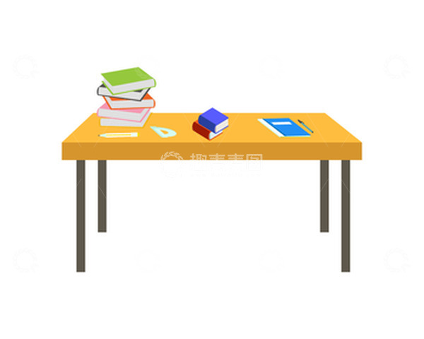 源文件下载【趣麦麦图】学习家用桌子椅子书本文具