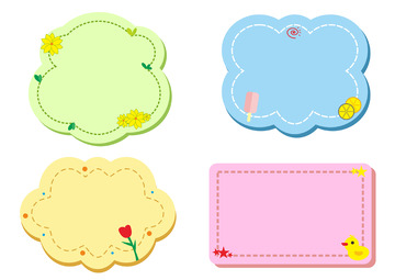 彩色花便签纸卡通可爱手账边框
