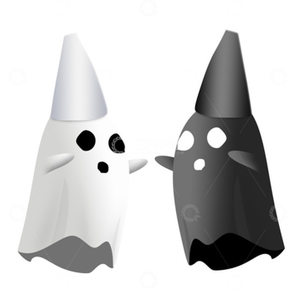 源文件下载【趣麦麦图】中元节黑白无常祭祖鬼怪手绘矢量元素