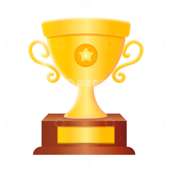 源文件下载【趣麦麦图】金黄色奖杯开学季成功