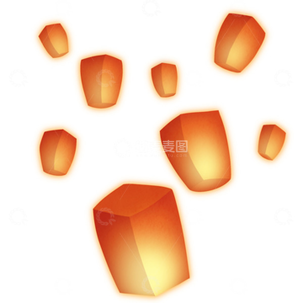 源文件下载【趣麦麦图】中元节孔明灯祭祖七月半