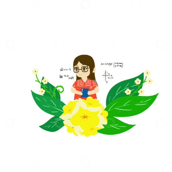 源文件下载【趣麦麦图】手绘教师教师节元素