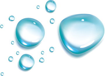 蓝色手绘水珠元素