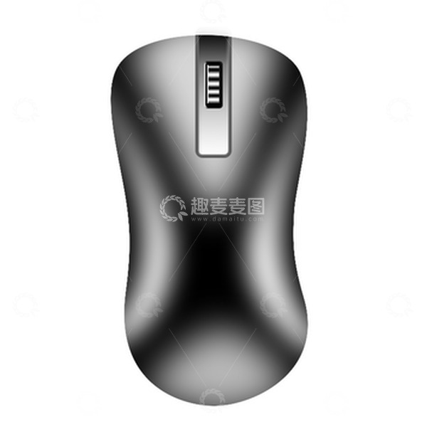 源文件下载【趣麦麦图】黑色光亮金属光泽鼠标免抠素材