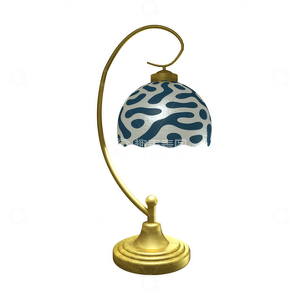 源文件下载【趣麦麦图】黄色复古桌面装饰台灯元素