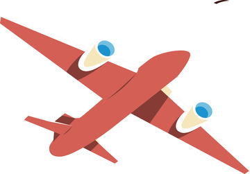 红色卡通飞机元素