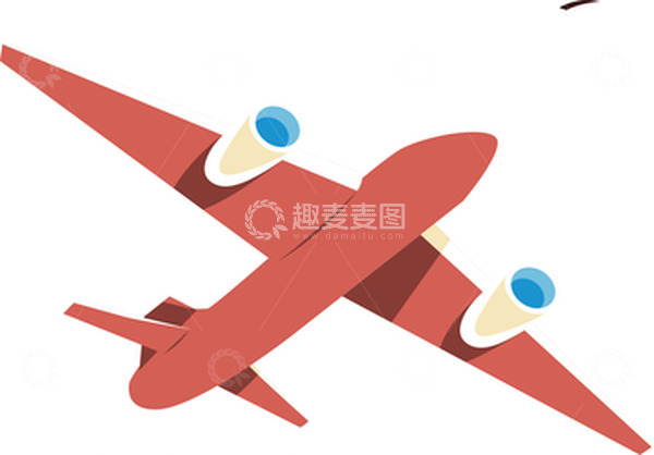 源文件下载【趣麦麦图】红色卡通飞机元素