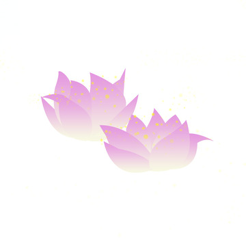 手绘荷花河灯装饰元素