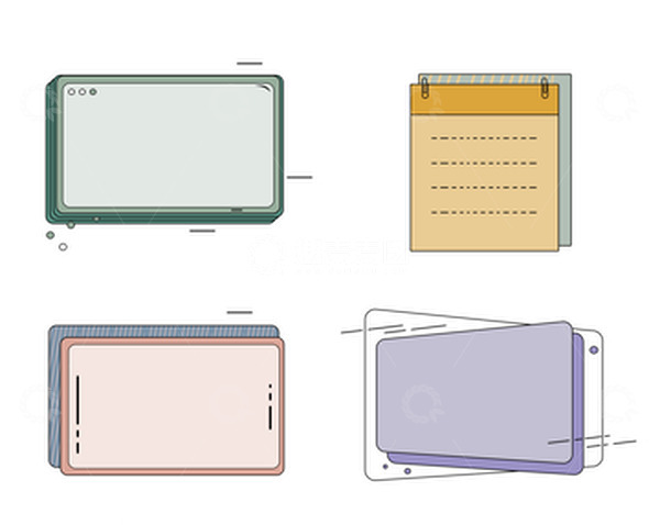 源文件下载【趣麦麦图】彩色可爱莫兰迪小清新文本边框标题框装饰