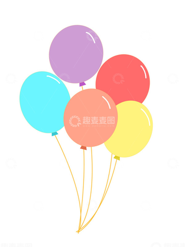 源文件下载【趣麦麦图】开学季扁平风卡通彩色气球