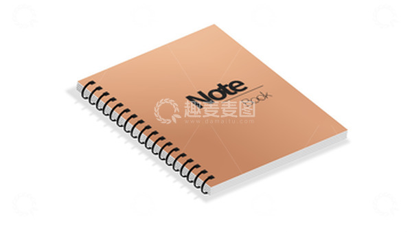 源文件下载【趣麦麦图】褐色渐变开学季立体笔记本