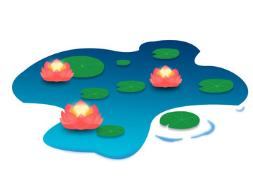 中元节荷花河灯