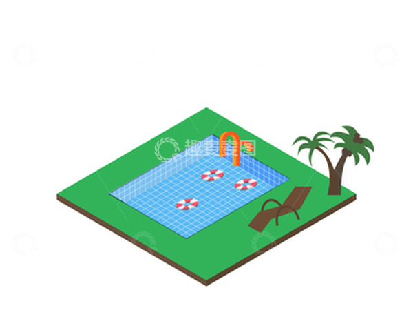 源文件下载【趣麦麦图】手工绘制游泳池