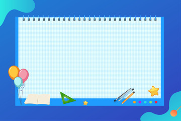 开学啦文具公众号边框记事本标签背景