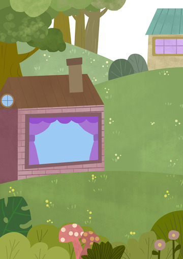 扁平手绘森林背景