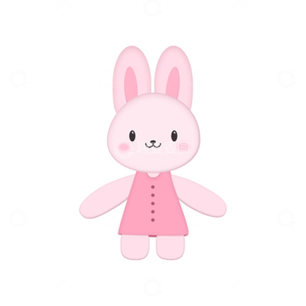 源文件下载【趣麦麦图】粉色可爱兔子