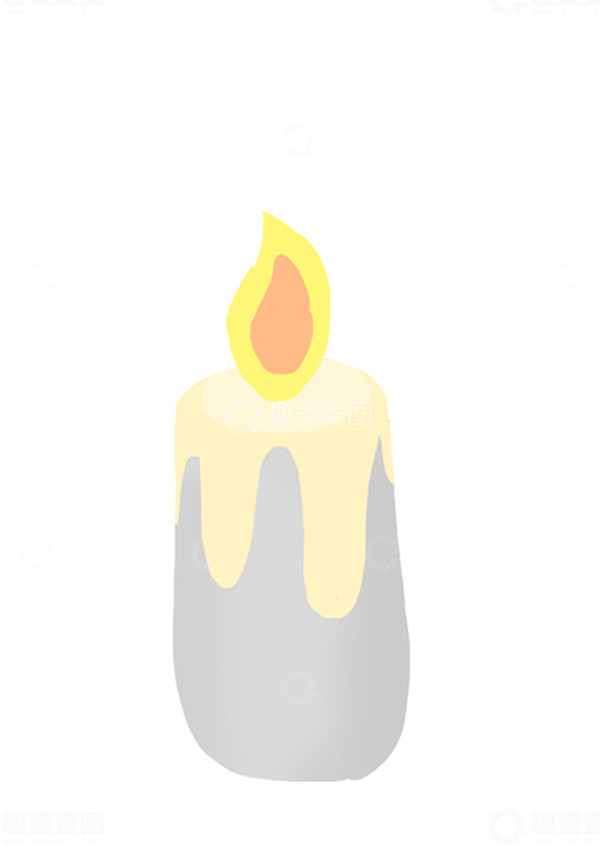 源文件下载【趣麦麦图】灰白卡通中元节蜡烛手绘图