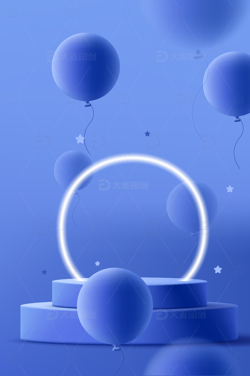 蓝色清新电商产品展示海报背景