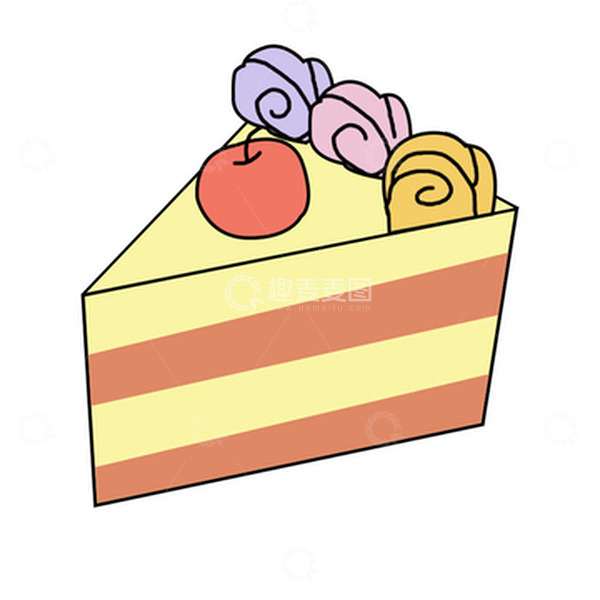 源文件下载【趣麦麦图】简笔苹果蛋糕儿童卡通插画小元素