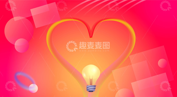 源文件下载【趣麦麦图】七夕活动心形红色庆典背景