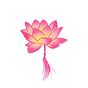 粉色手绘河灯中元节元素
