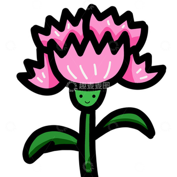 源文件下载【趣麦麦图】教师节手绘康乃馨粉色可爱简洁元素