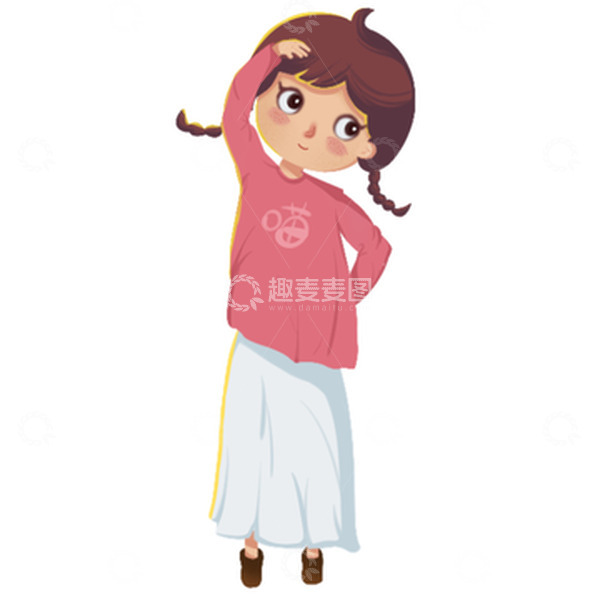 源文件下载【趣麦麦图】手绘学生可爱小女孩广播体操