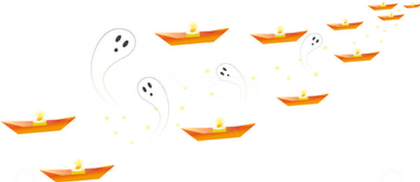 源文件下载【趣麦麦图】中元节河灯小鬼萤火虫