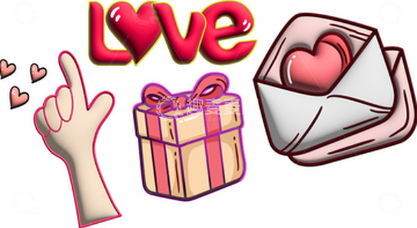 源文件下载【趣麦麦图】七夕3D爱的素材