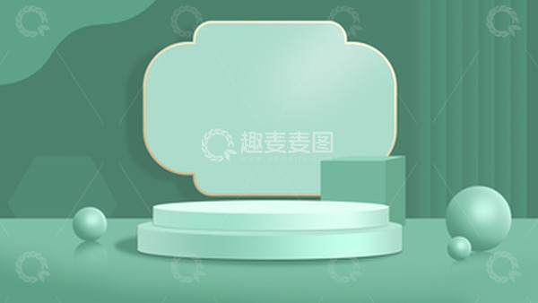 源文件下载【趣麦麦图】简约清新中秋展示台电商海报背景