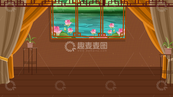 源文件下载【趣麦麦图】-插画卡通船舱内部背景图