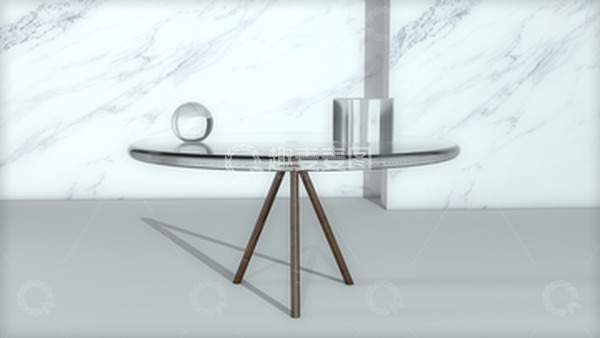 源文件下载【趣麦麦图】C4D玻璃桌面台子背景