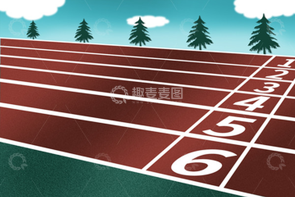 源文件下载【趣麦麦图】绿色手绘操场开学季背景