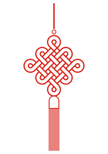 红色中国风中国结元素
