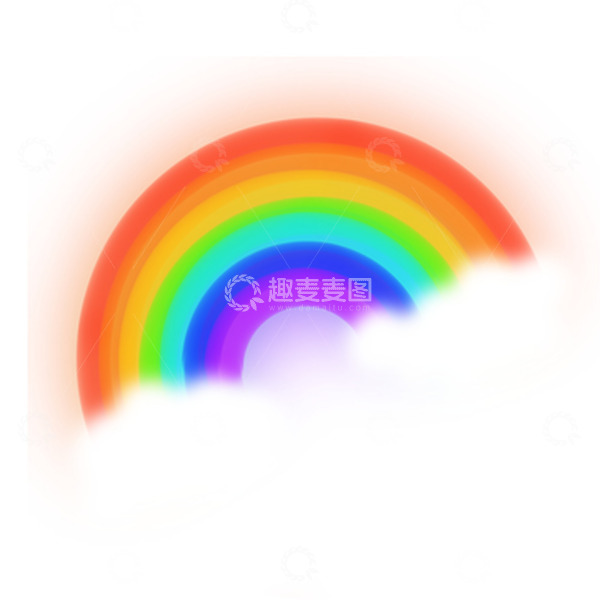 源文件下载【趣麦麦图】-手绘模糊半透明 彩虹