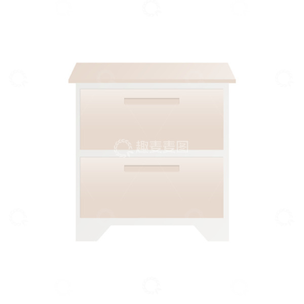 源文件下载【趣麦麦图】-浅色床头柜矢量图元素
