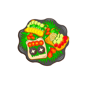 素食美食减肥餐手绘