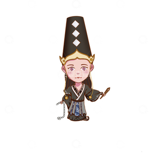 源文件下载【趣麦麦图】中元节黑无常