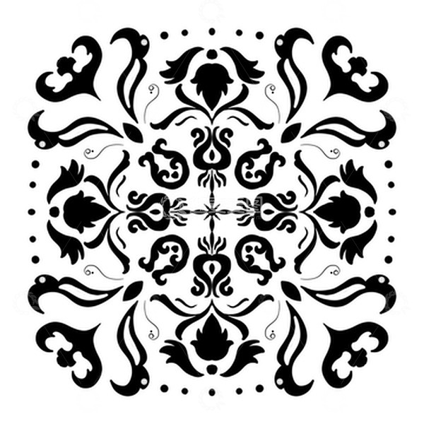 源文件下载【趣麦麦图】黑色巴洛克复古花纹手绘图