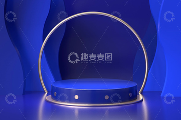 源文件下载【趣麦麦图】蓝色舞台背景