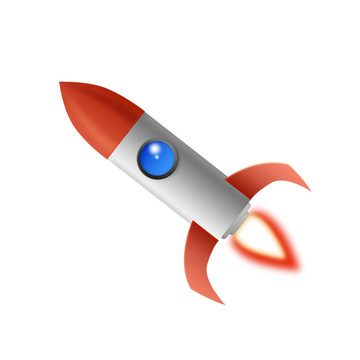 创意卡通火箭太空飞船实体模型免抠素材