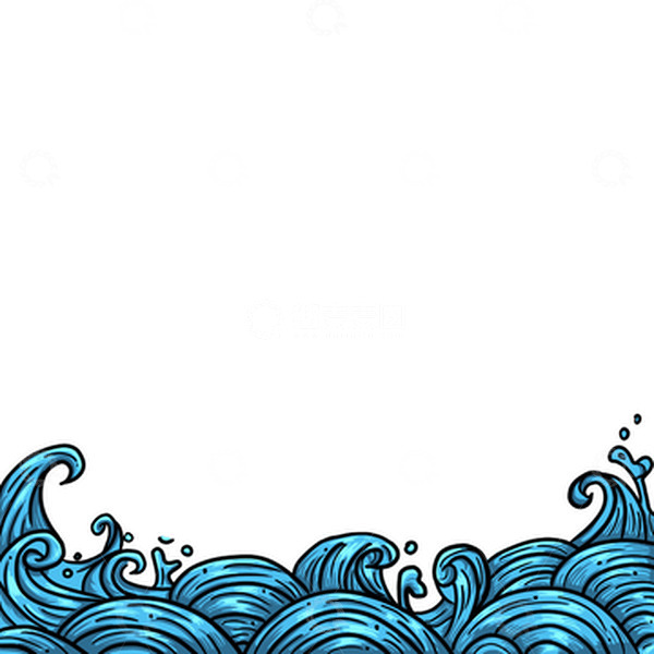 源文件下载【趣麦麦图】国潮风中国风粗线条海浪波涛浪花