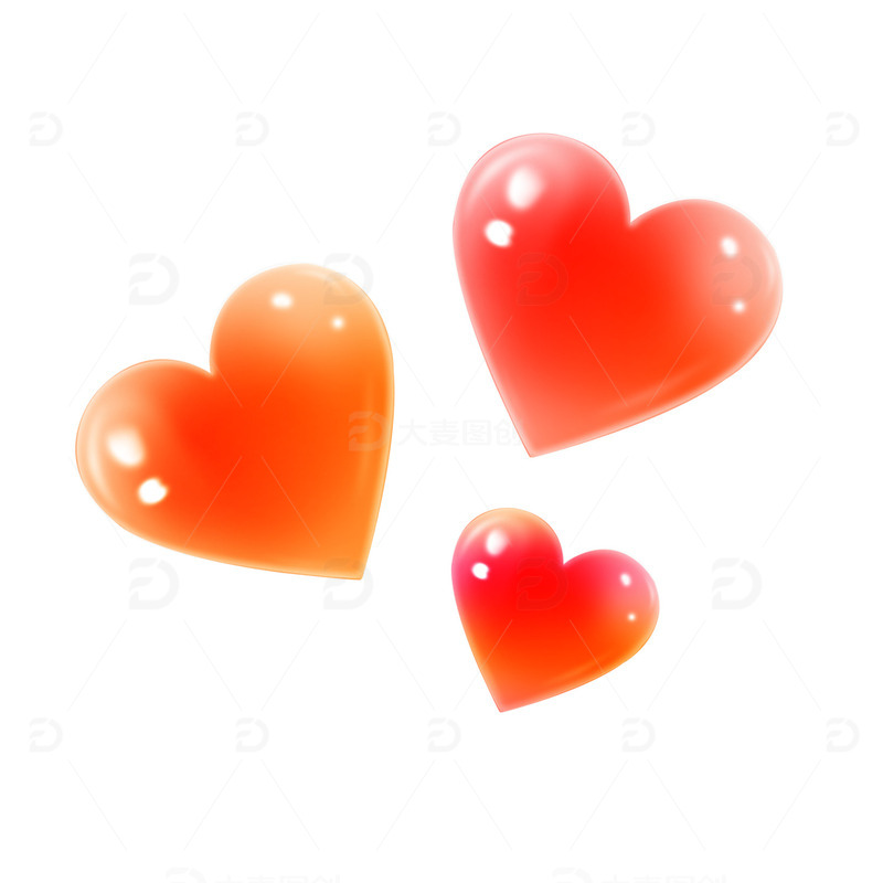 红色清爽爱心PSD