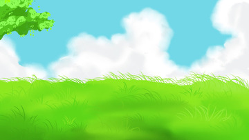 绿色治愈起风了秋天夏天手绘背景