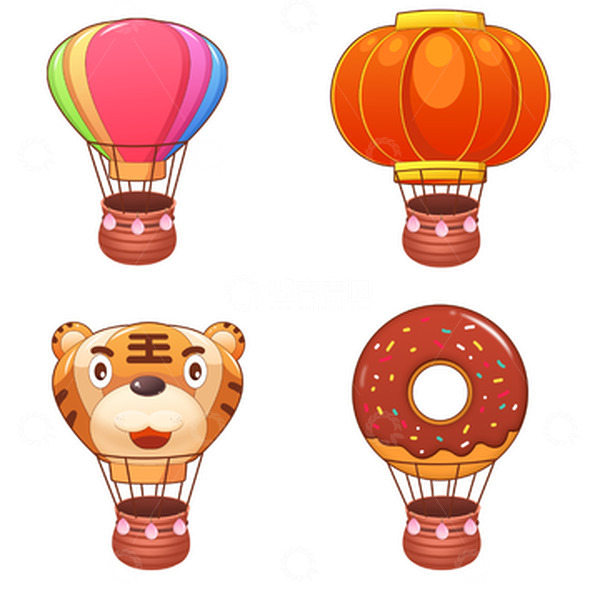 源文件下载【趣麦麦图】橘红卡通节日气氛气球适量插画